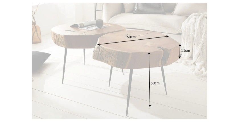 Dimensions de la table basse NOMA ronde 60cm