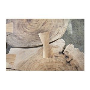 Zoom sur la jonction entre deux petits ronds du plateau de la table basse NOMA rectangulaire 110cm