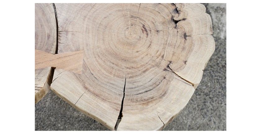 Zoom sur la texture du plateau de la table basse NOMA rectangulaire 110cm