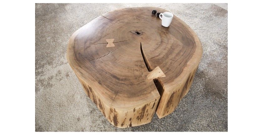 Table basse ronde NOMA 60cm vue de haut