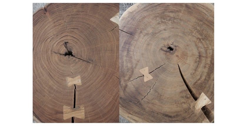 Zoom sur les détails de la table basse ronde NOMA 60cm