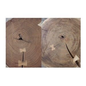 Zoom sur les détails de la table basse ronde NOMA 60cm