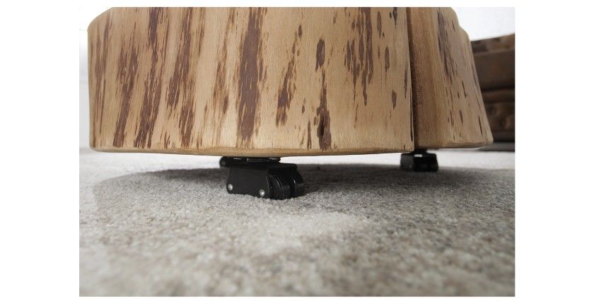 Zoom sur la tranche de la table basse ronde NOMA 60cm