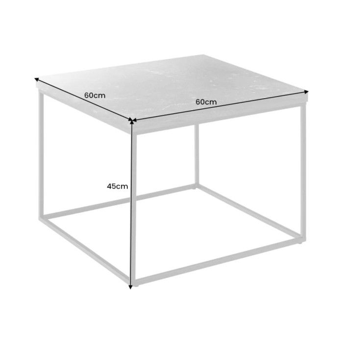 Dimensions de la table basse blanche carré ABITTA