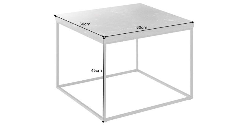 Dimensions de la table basse blanche carré ABITTA