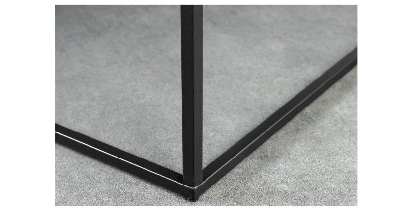 Zoom sur le pied de la table basse blanche carré ABITTA