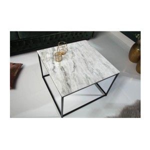 Table basse carré gris clair ABITTA vue de haut