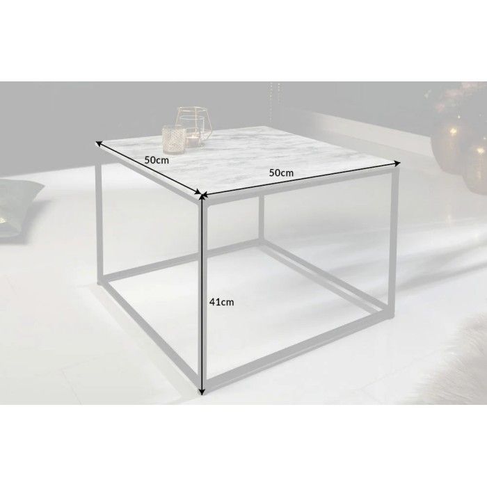 Dimensions de la table basse carré gris clair ABITTA