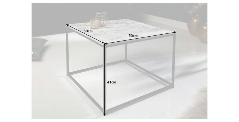 Dimensions de la table basse carré gris clair ABITTA