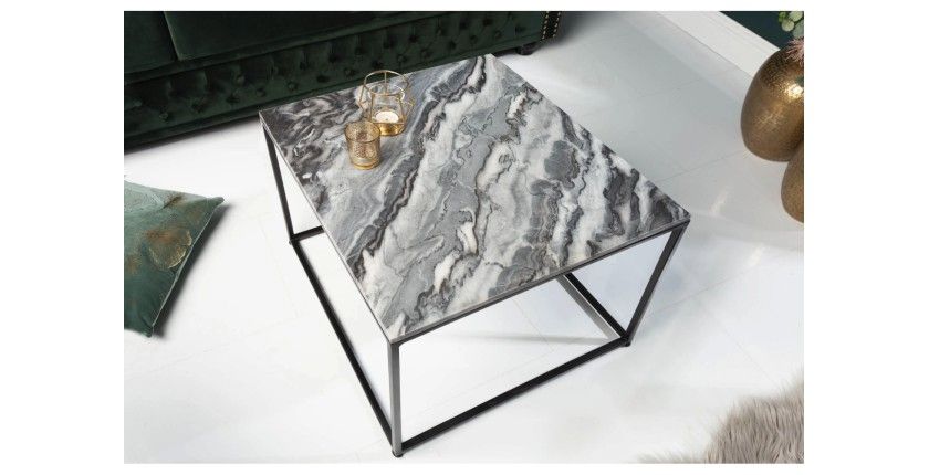 Table basse carré grise ABITTA vue de haut