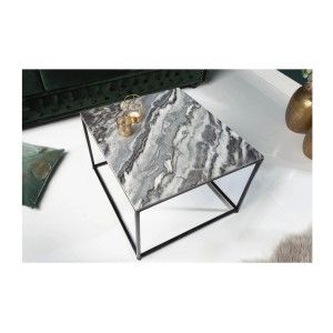 Table basse carré grise ABITTA vue de haut