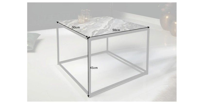 Dimensions de la table basse carré grise ABITTA