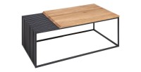 Table basse rectangulaire en bois et en métal 100cm