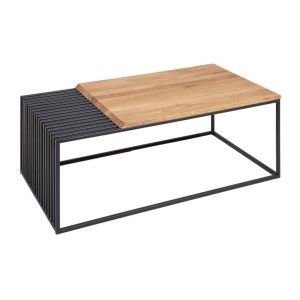 Table basse rectangulaire en bois et en métal 100cm