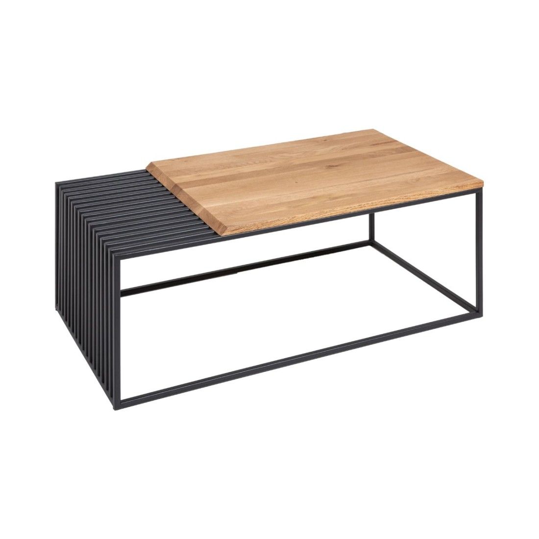 Table basse rectangulaire en bois et en métal 100cm