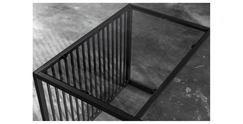 Zoom sur la partie en verre trempé de la table ABITTA