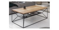 Table basse rectangulaire avec étagère ABITTA mise en situation