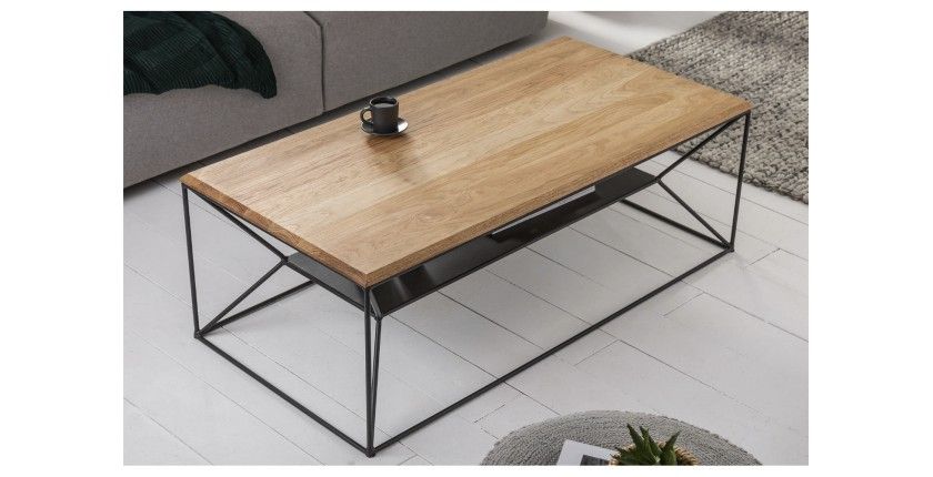Table basse rectangulaire avec étagère ABITTA vue de haut