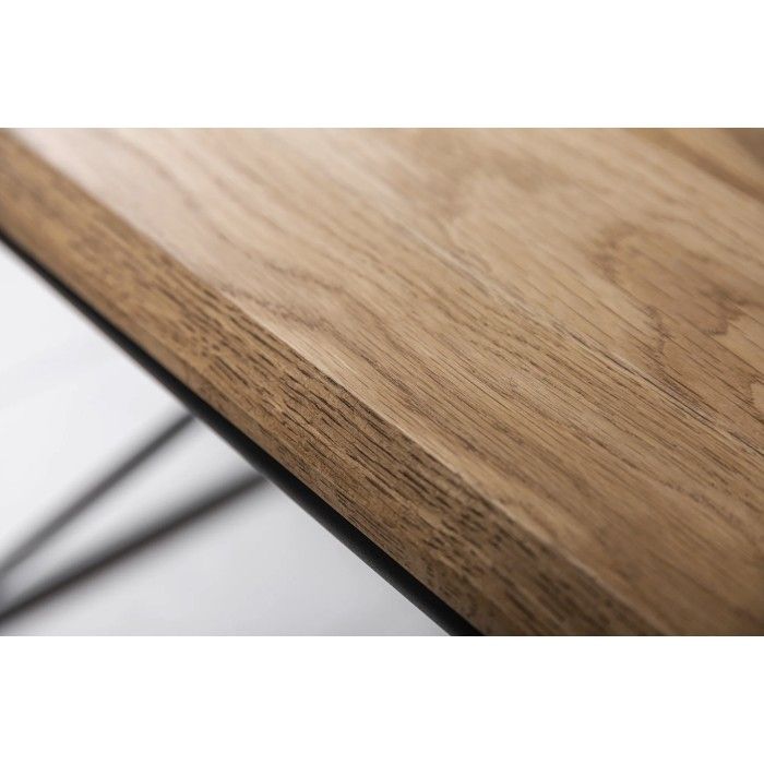 Tavolino basso ABITTA rettangolare 110 cm in rovere chiaro – Moderno con ripiano in metallo