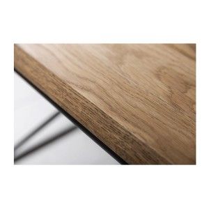 Zoom sur le plateau de la table basse rectangulaire avec étagère ABITTA