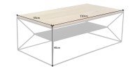 Dimensions de la table basse rectangulaire avec étagère ABITTA