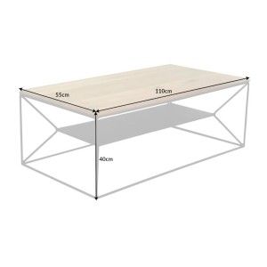 Dimensions de la table basse rectangulaire avec étagère ABITTA