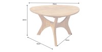 Dimensions de la table basse ronde ABITTA en bois d'acacia
