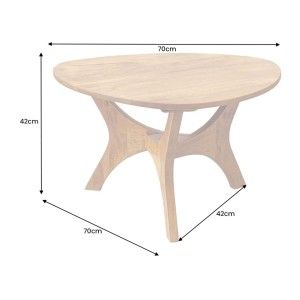 Dimensions de la table basse ronde ABITTA en bois d'acacia