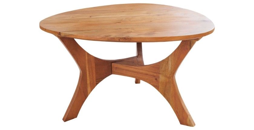 Table basse ronde ABITTA en bois d'acacia