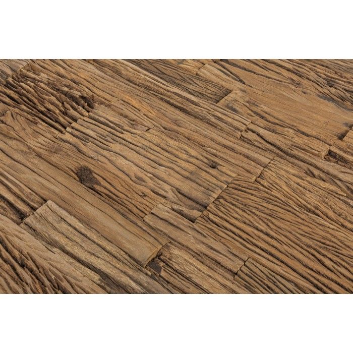 Eettafel RAFTA 220 cm - Massief teakhouten blad - Zwarte metalen X-poten