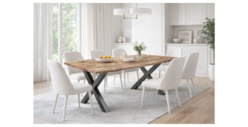 Table de salle à manger RAFTA 220cm sans plateau en verre mise en situation