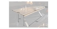 Dimensions de la table RAFTA 220cm avec sur-plateau en verre