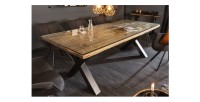 Table RAFTA 220cm avec sur-plateau en verre mise en situation