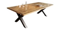 Table RAFTA 220cm avec sur-plateau en verre