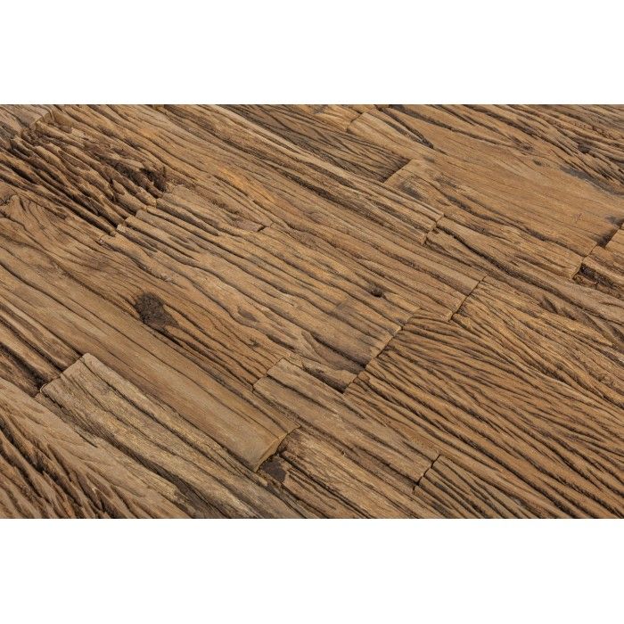 Eettafel RAFTA 180 cm – Blad van massief teakhout – X-poten van zwart metaal