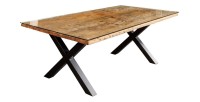 Table RAFTA 180cm avec plateau en verre