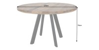 Dimensions de la table LODEN ronde 120cm en bois de manguier clair