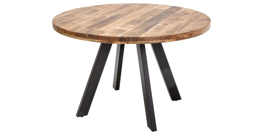 Table LODEN ronde 120cm en bois de manguier clair