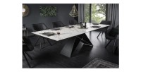 Table ATARA 180cm extensible jusqu'à 260cm blanche mise en situation
