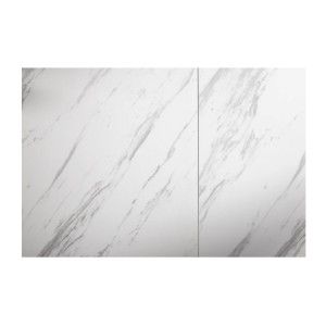 Table de salle à manger ATARA 180–260 cm – Plateau en céramique effet marbre blanc et métal noir