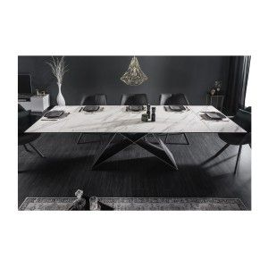 Table ATARA 180cm extensible jusqu'à 260cm blanche vue de face