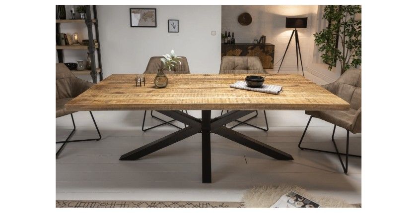 Table SOLARA 200cm en bois massif vue de face