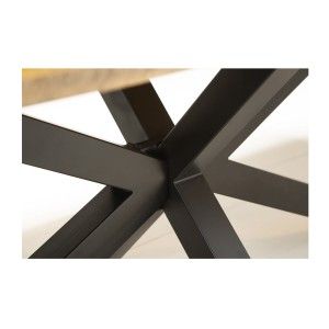Zoom sur les détails des pieds de la table SOLARA 200cm en bois massif