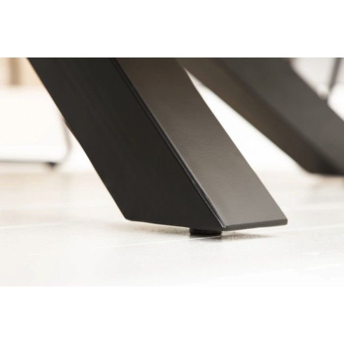 Tavolo da pranzo SOLARA 200 cm – Piano in legno massiccio e metallo nero