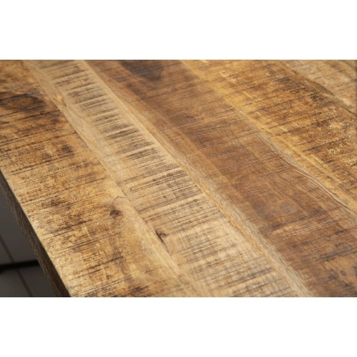 Tavolo da pranzo SOLARA 180 cm – Piano in legno massello di mango e metallo nero