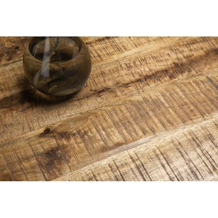 Tavolo da pranzo SOLARA 180 cm – Piano in legno massello di mango e metallo nero