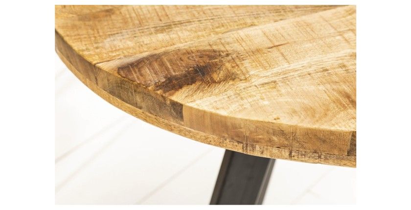 Zoom sur la tranche de la table LODEN ronde 80cm