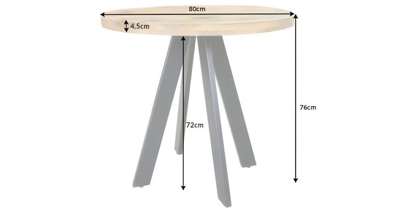 Dimensions de la table LODEN ronde 80cm