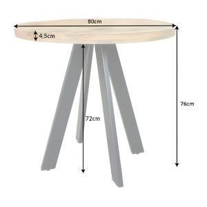 Dimensions de la table LODEN ronde 80cm