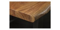 Zoom sur le coin de la table ARKAYA 160cm avec pieds en U